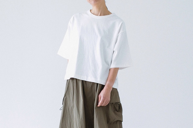 16/-USAコットン 製品染め  ワイドボクシーTEE