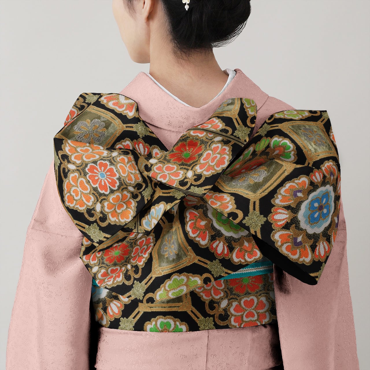 振袖用 袋帯 新優華蜀美 (黒) | 川島織物 和装公式オンラインショップ 