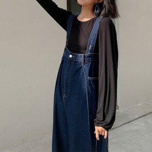 ゆったりデニム サロペットパンツ W CP012