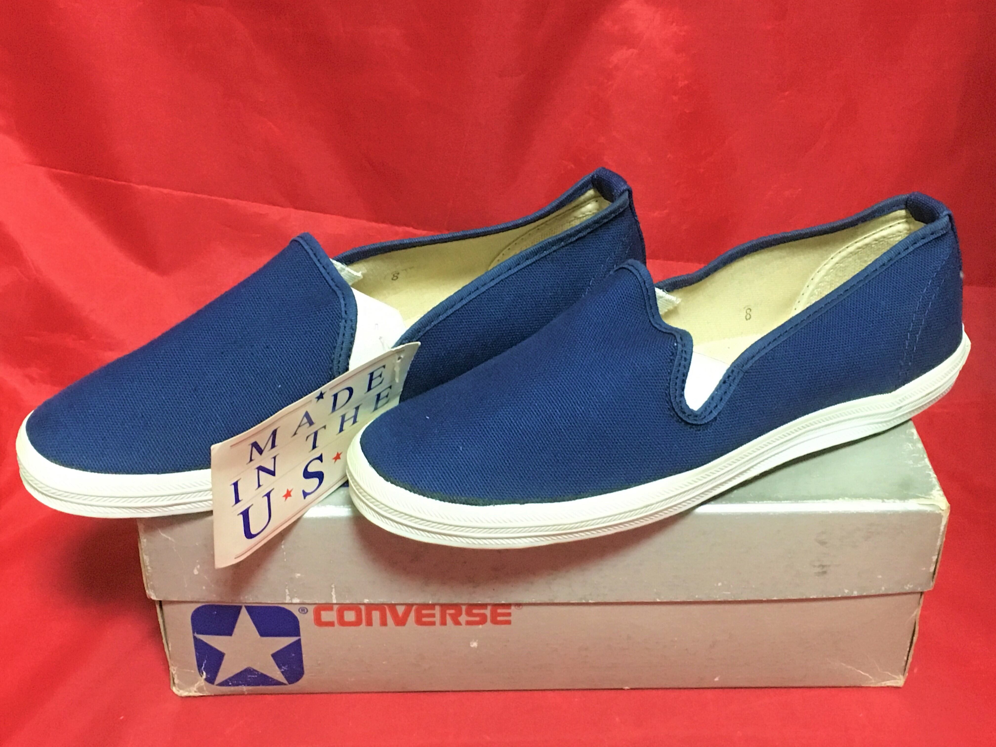 CONVERSE(コンバース) DANCE SLIP ON (ダンス スリッポン)CANVAS ネイビー 8 24.5cm USA 80s ⑩