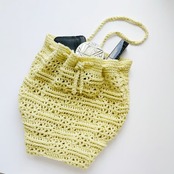 [Pattern] ブロックメッシュ巾着ハンドバッグ