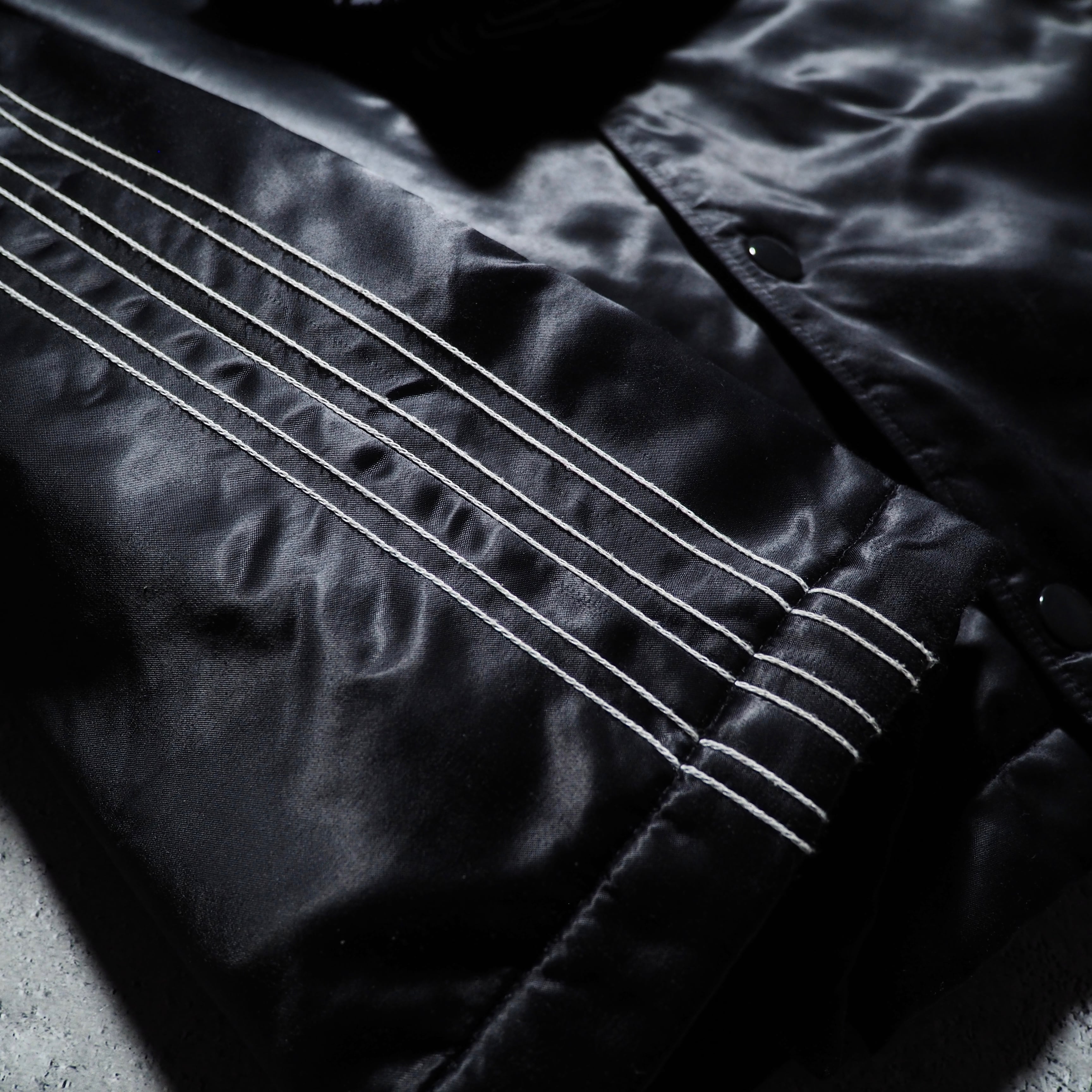 "adidas × ALEXANDER WANG " Black satin nylon coach jacket