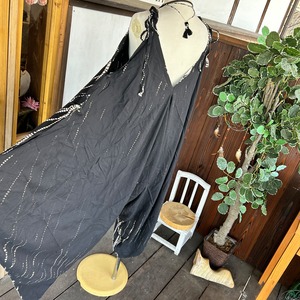 ブラックタイダイキャミサロペット