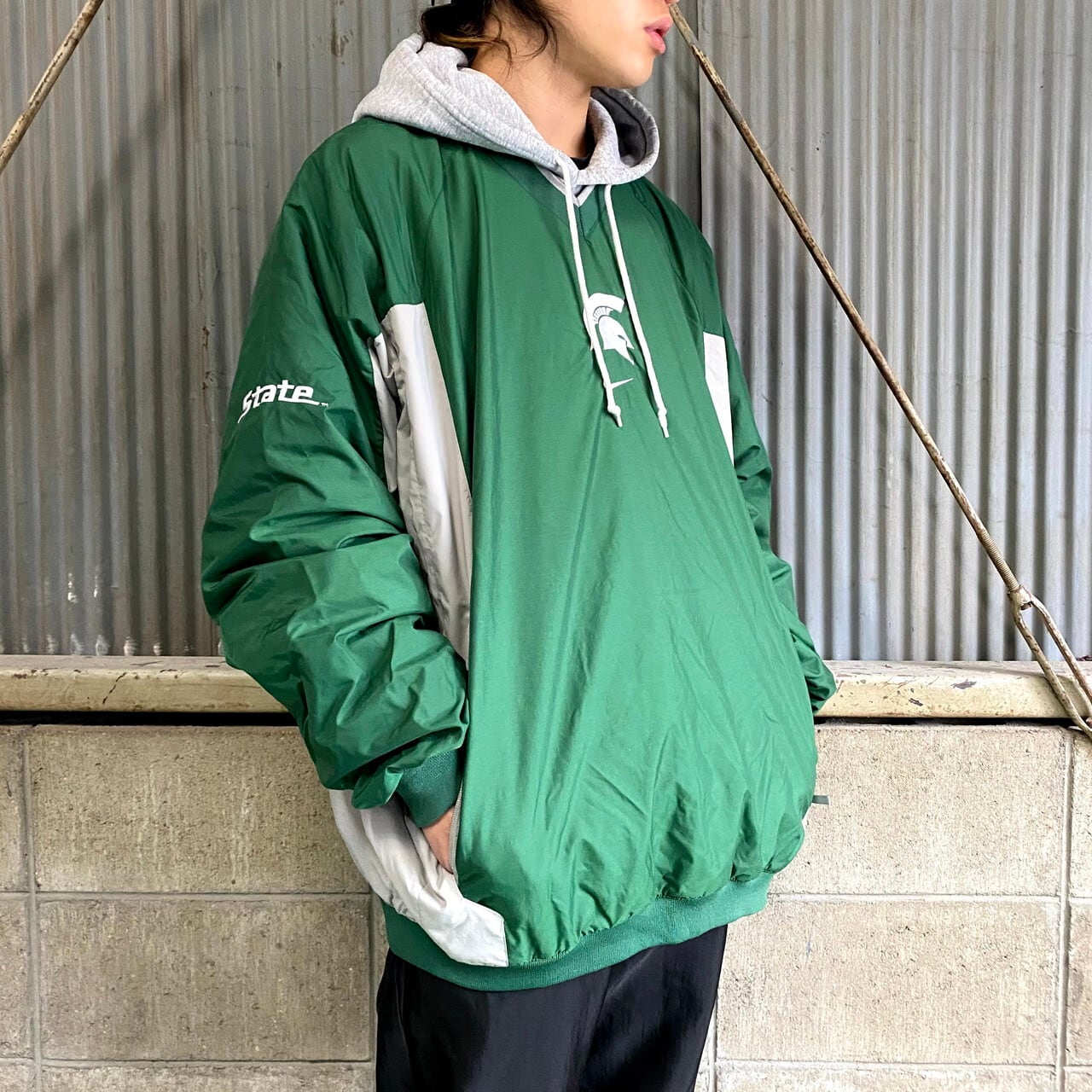 90年代 NIKE TEAM ナイキ スウォッシュロゴ 刺繍 ナイロンウォーム  