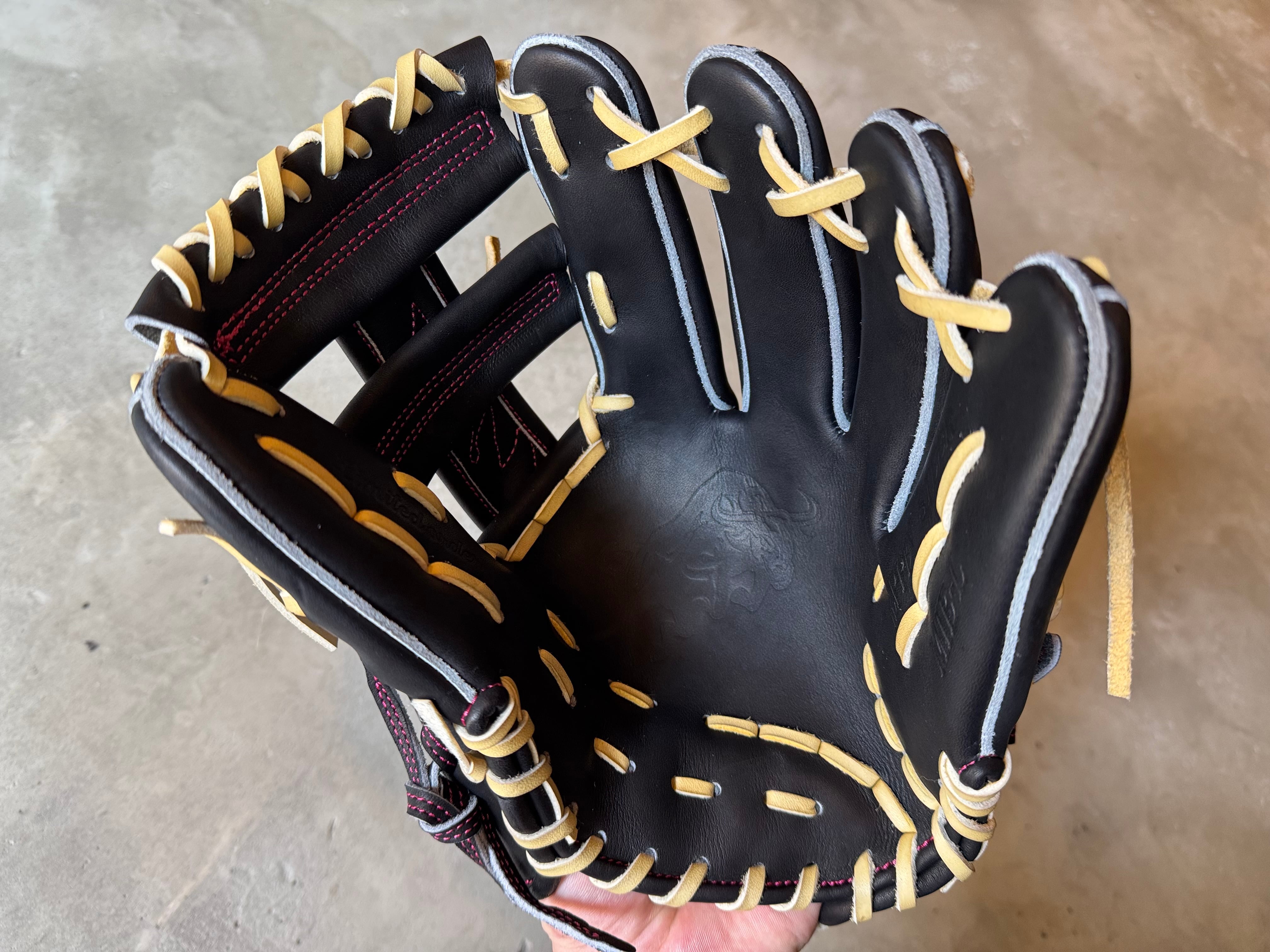 店舗別注【TEPPEN】硬式用グローブ 内野手用 MIE-L ブラック 至極