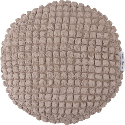 冷感ラウンドクッション 接触冷感 ポップコーン生地 グレー アイボリー ピンク クッション かわいい おしゃれ 韓国インテリア 北欧風 北欧 もちもち 夏 ひんやり ニュアンスカラー くすみカラー ラウンド 丸型 丸 円形 直径38cm リビング