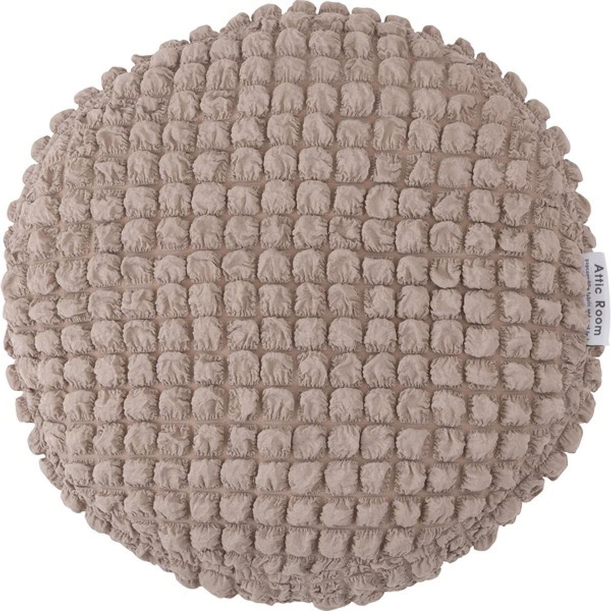 冷感ラウンドクッション 接触冷感 ポップコーン生地 グレー アイボリー ピンク クッション かわいい おしゃれ 韓国インテリア 北欧風 北欧 もちもち 夏 ひんやり ニュアンスカラー くすみカラー ラウンド 丸型 丸 円形 直径38cm リビング