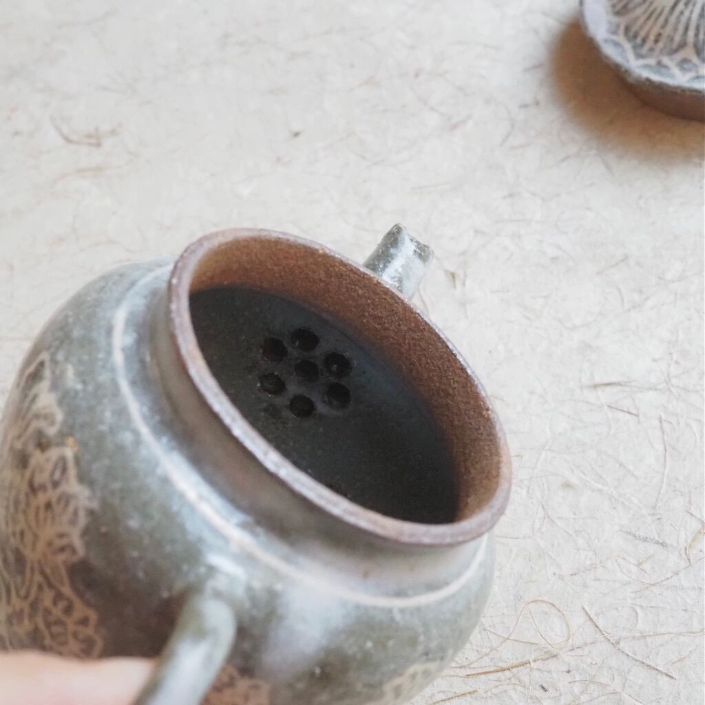土本訓寛・久美子/象嵌 茶壺 福寿