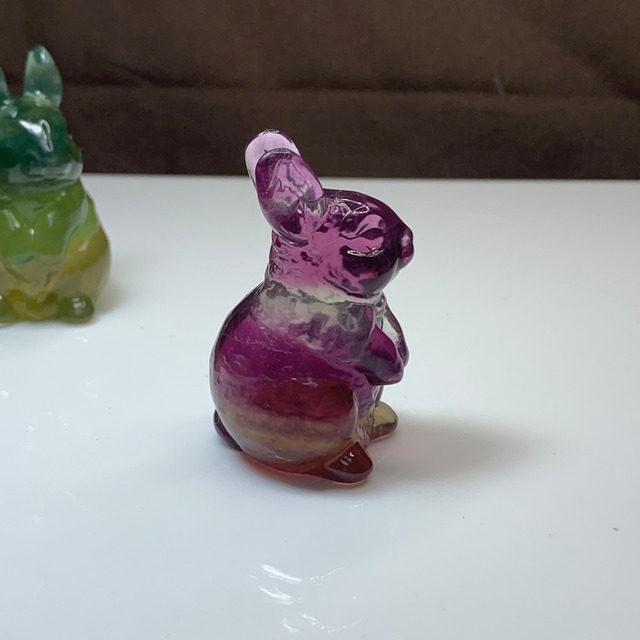 3.ペア☆カラフルフローライトうさぎさん