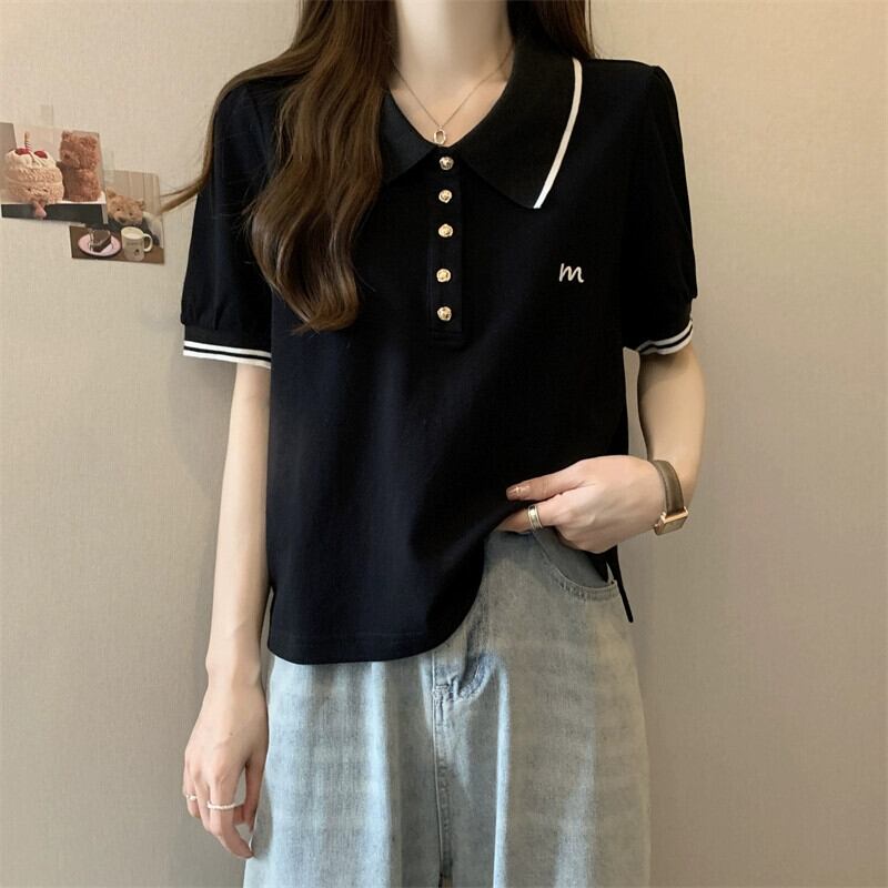 送料無料】 大きいサイズ右肩スリムポロシャツレディース半袖Tシャツ