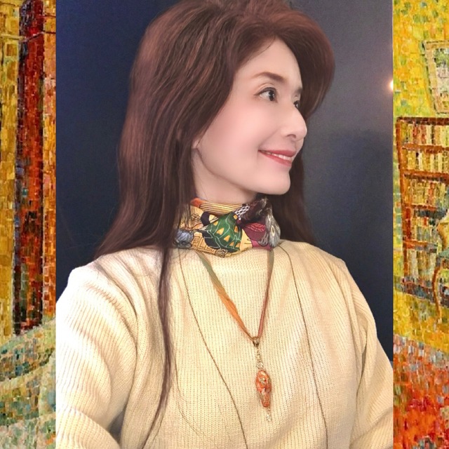 アブストラクトオレンジネックレス