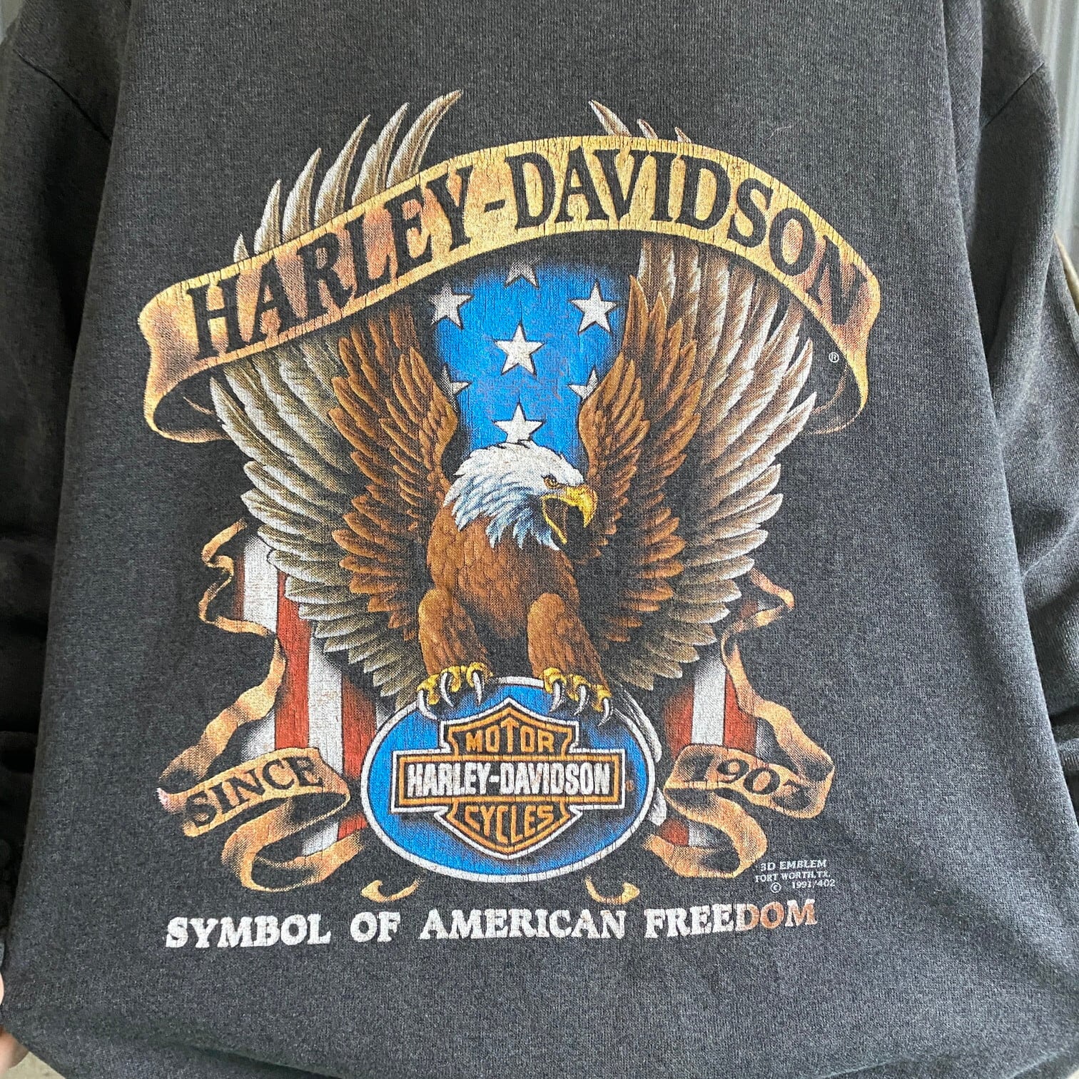 90年代 USA製 ハーレーダビッドソン イーグル プリント スウェット メンズXL 古着 90s ビンテージ ヴィンテージ  Harley-Davidson トレーナー バイク モーターサイクル フェードブラック 黒【スウェット】【NEW23】 | cave  古着屋【公式】古着通販サイト