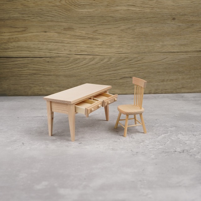 020-30041　ミニチュア家具　table&chair　ライティングデスク