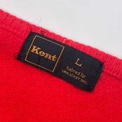 Kent ケント Vネック 長袖 ウール ニット セーター L/レッド/メンズ/ビンテージ/VAN JAC