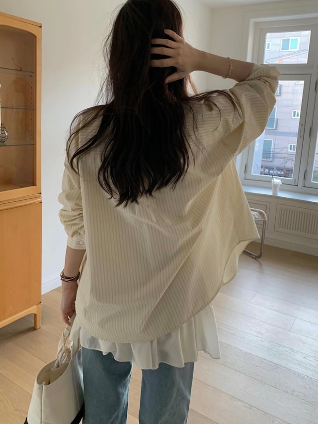 (予約) pretty young thing / Tone stripe shirt 3color　