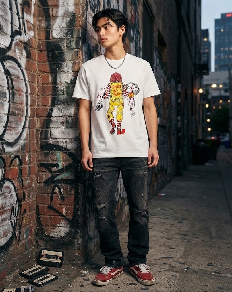 ケンタVSマックTシャツ /ホワイト | shanit