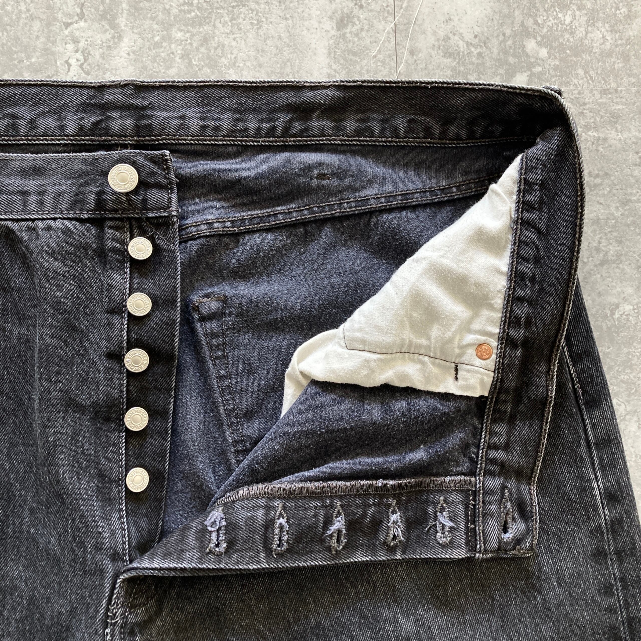 W42 L32】Levis 501 リーバイス ボタンフライ ビッグサイズ ブラック