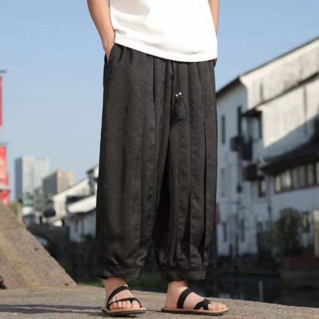 【之】★ズボン★ブラック ファスナー デザイン 中国ファッション 竹