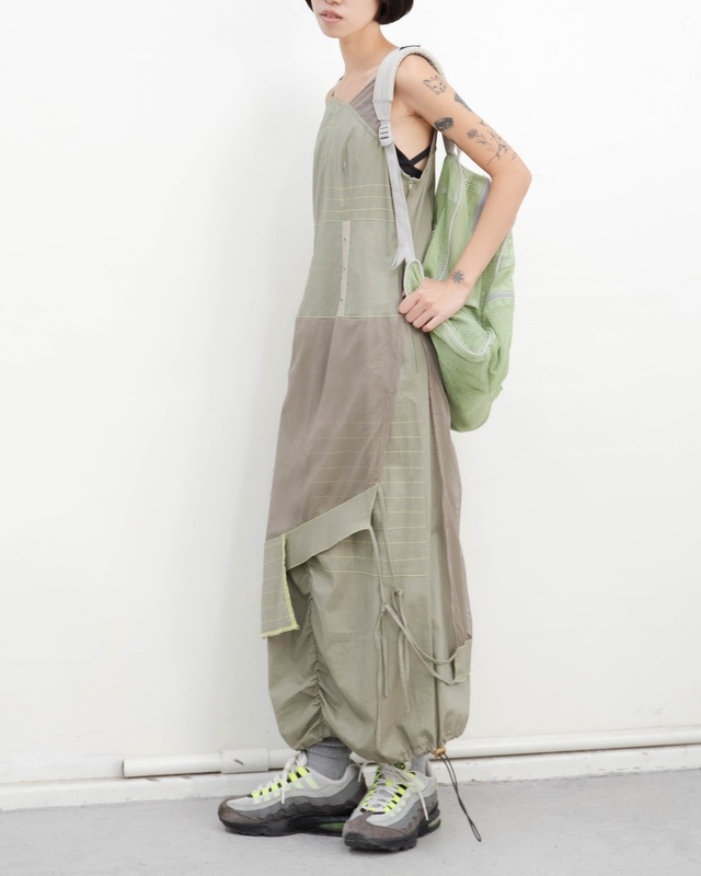2000s Euro vintage - mesh panel utility tank dress