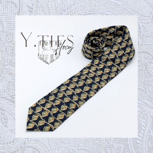 イタリーシルクItaly Silk Printed Tie　/　pattern①　【　NAVY　/　BROWN　】