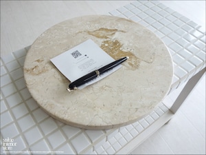 「 Aさま 御予約商品 」大理石トレイCir-IV×10点 天然大理石 マーブルトレイ 飾り台 小物置き 円形 フラット 自然石 トレー 洗面用品置き Φ30cm 重さ3kg