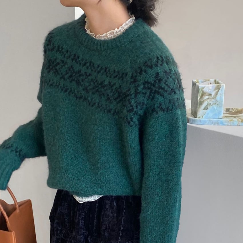 fair isle knit pullover　J00206