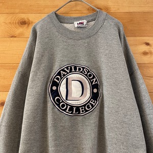 【USA PLAYER SPORTWEAR】カレッジ 刺繍ロゴ デイビッドソン大学 スウェット トレーナー XL アメリカ古着