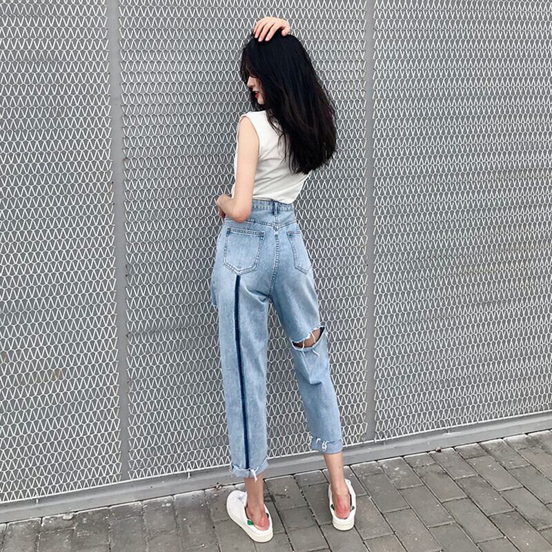 スタイルジーンズ オータムハイウェストウェストスリムルーズカジュアルパンツ 秋物 ガールズファッション5020748229