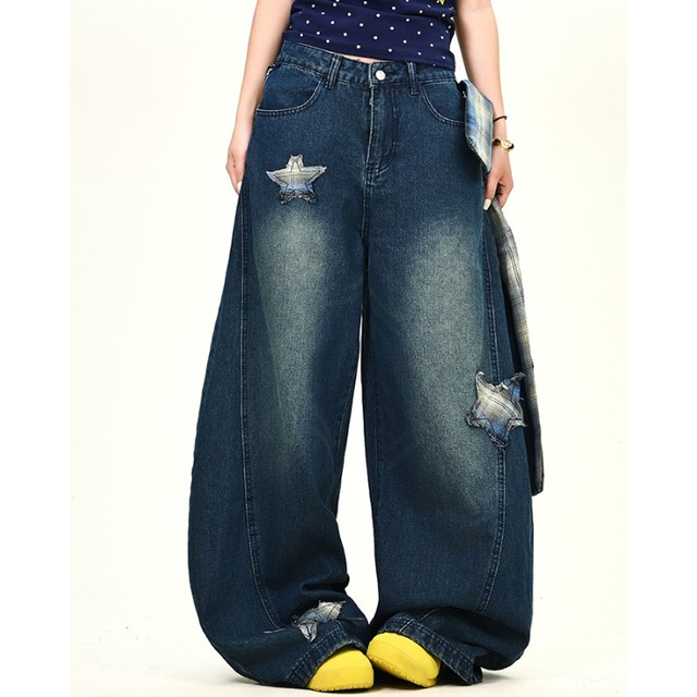 waist wrap style check star denim　腰巻風チェックスターデニム　J1207