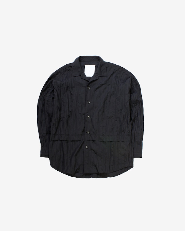 Wrinkles Pleats Light Jacket -black <LSD-BC1B3>