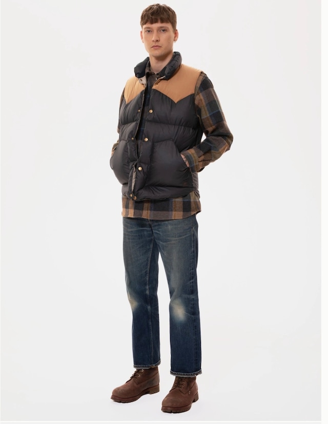 Nudie jeans ヌーディージーンズ 2023秋冬 Kirk Puffer Vest Navy ダウンベスト