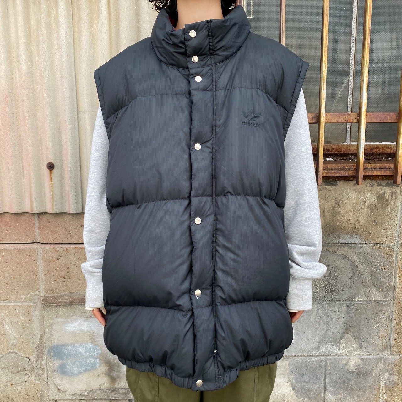 ビッグサイズ adidas アディダス ダウンベスト メンズXXL相当 古着 