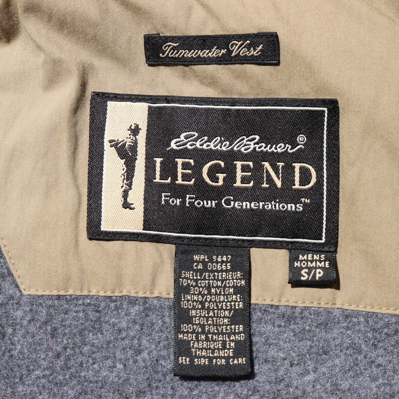 美品 S Eddie Bauer Legend フリースベスト ベージュ POLARTEC エディーバウアーレジェンド