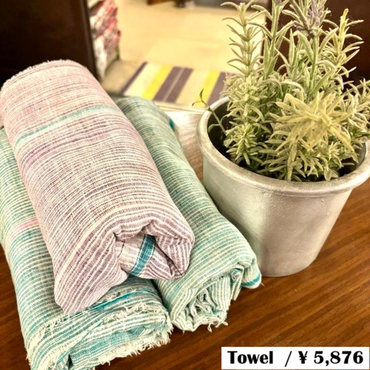 India Khadi Cotton Towel The Fabric of Freedom 3 Types Indian Khadi Cotton Towel 110 x 240 cm (3 Types) Green, Green x Purple, Purple x Green