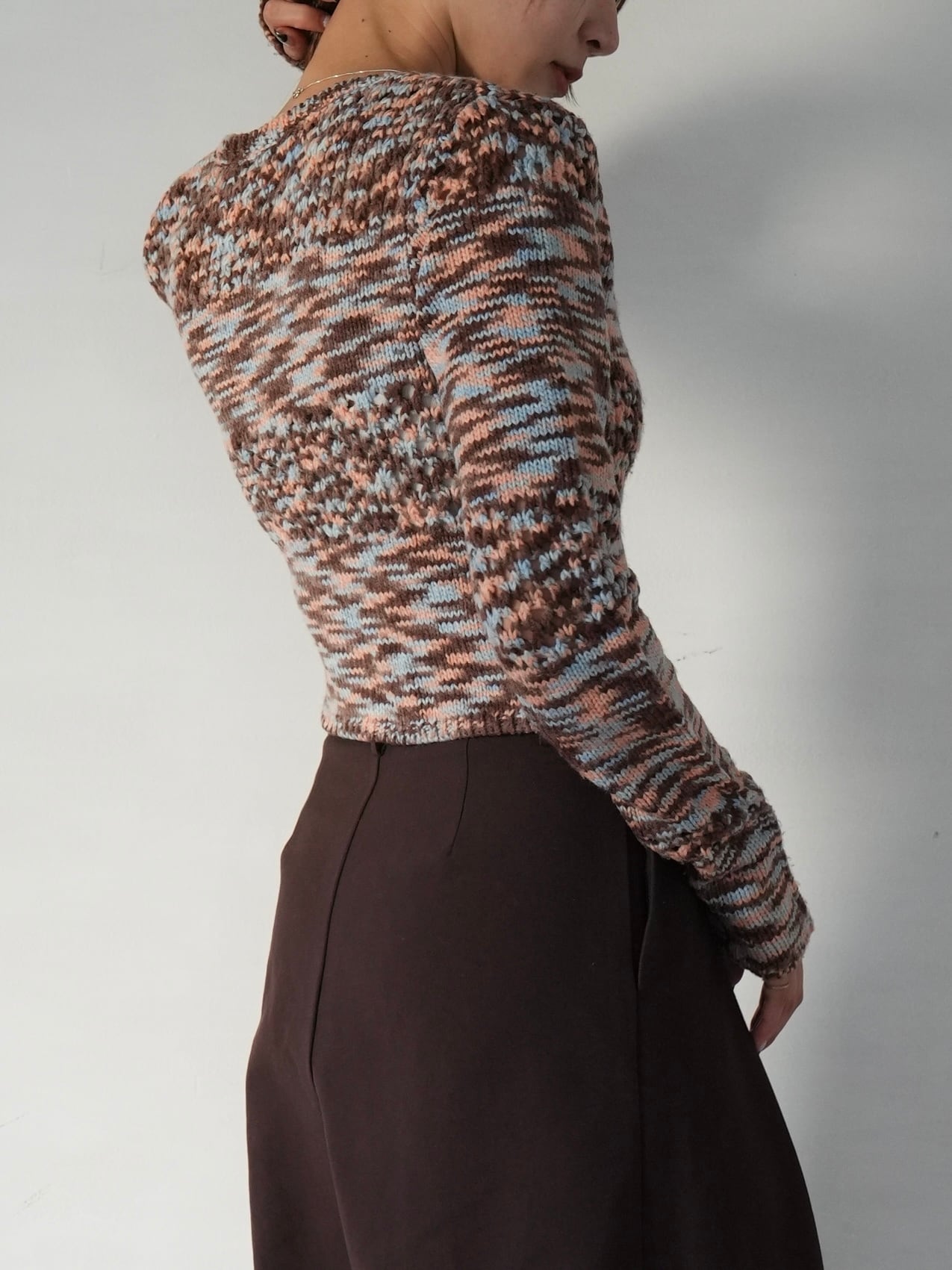 marble knit cardigan【brown】 | quūi