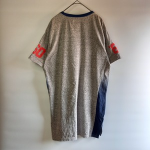 NFL　PATRIOTS　クルーネック　リンガーTシャツ　グレー　L