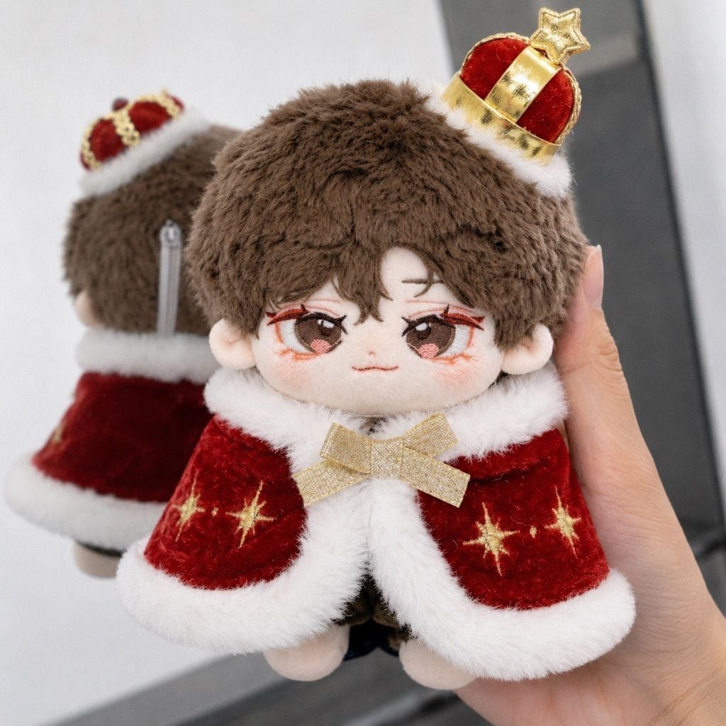 10cm】王様 ぬい服 王冠 マント セット 青色 赤色 王子 着ぐるみ