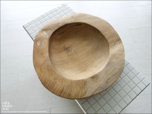 チーク無垢材 プリミティブトレイN38.5cm ボウル 小物入れ ナチュラル フルーツボウル 果物入れ 入れ物 一点物 世界三大銘木