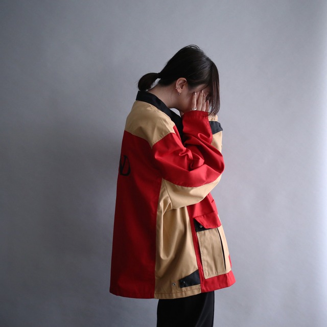 switching design box silhouette over size jacket