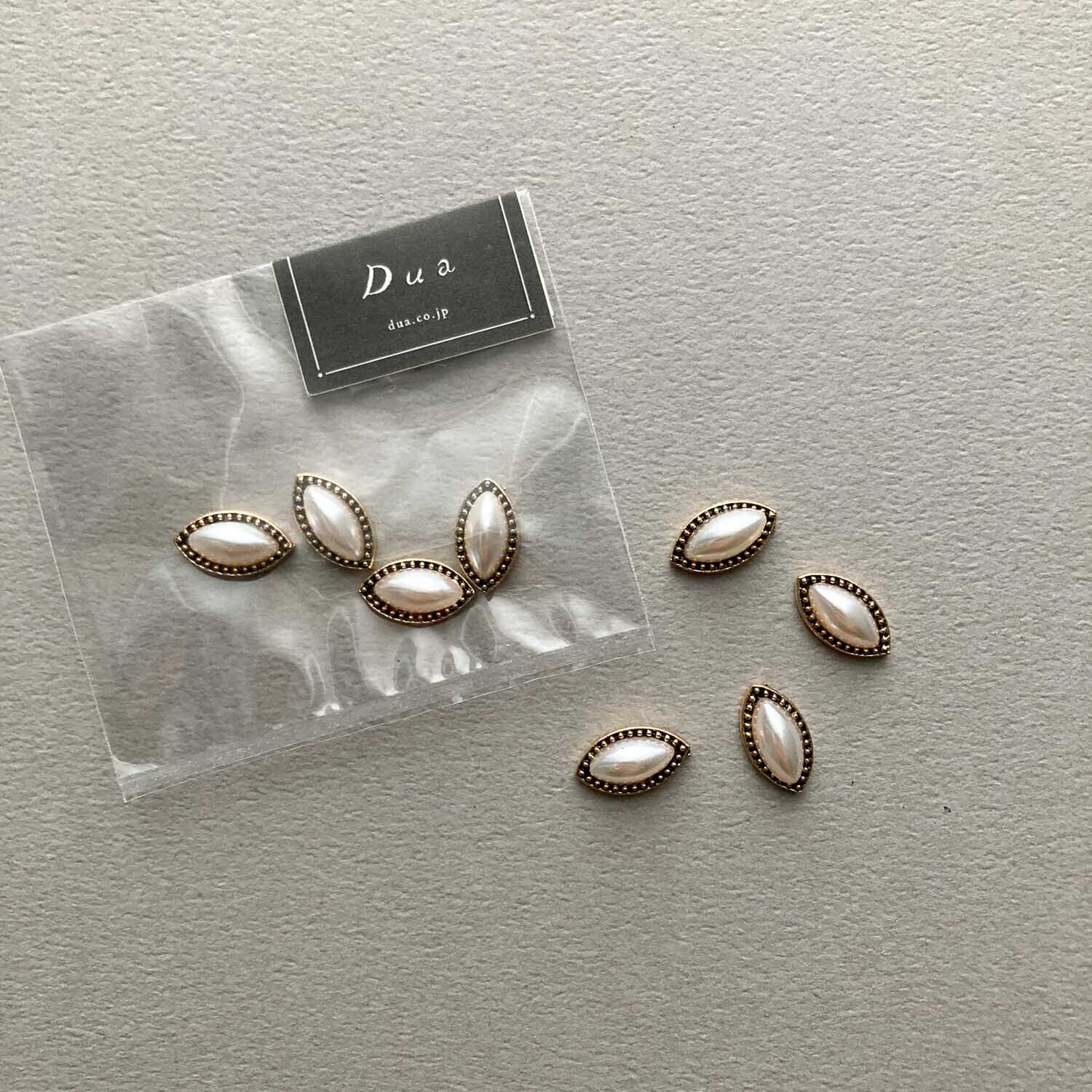 再入荷〉つぶつぶゴールド縁のマーキスパールカボション（4p） | Dua