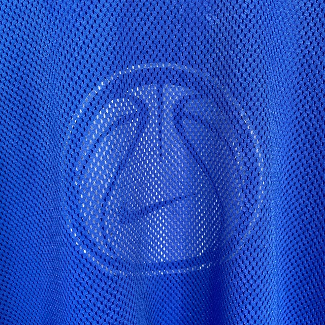 00s NIKE メッシュTシャツ スウォッシュロゴ ナイキバスケ ブルー XL