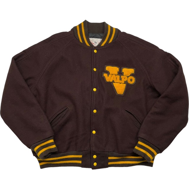 《46》 Matt’s Jackets スタジャン 企業 ダークブラウン イエロー USA製 90年代 vintage no.4673