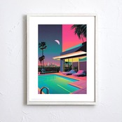 LA Down Town Night｜ロサンゼルスの夜景を切り取ったヴィンテージフォトポスター｜ネオンが映える都会的インテリアを演出A4ポスター