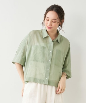 【MICA&DEAL マイカアンドディール】COTTON SHEER OVERSIZED SHORT SHIRT コットンシアーオーバーサイズショートシャツ 0124201104 (2COLORS)