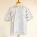 Satin Stripe One Up Collar S/S Shirts　White