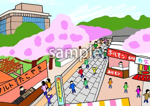 和歌山城の桜と屋台