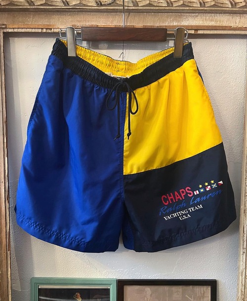 "CHAPS" 2TONE nylon swim shorts【L】