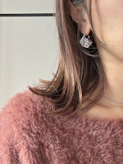 テクスチャードスクエアピアス