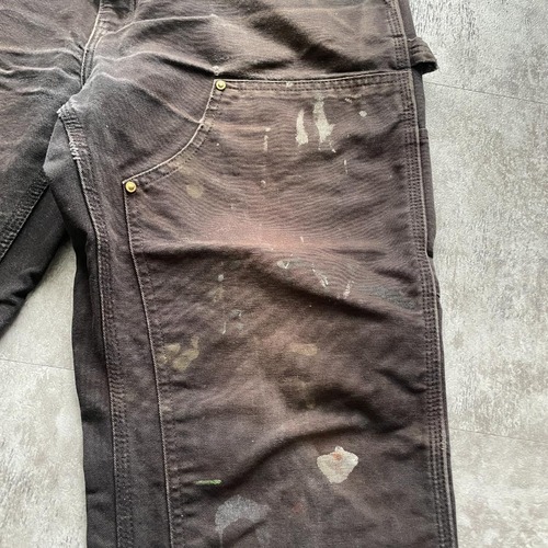 USA製品ブラウンカラー ダブルニー Carhartt B01 BLK w34 詳細写真13