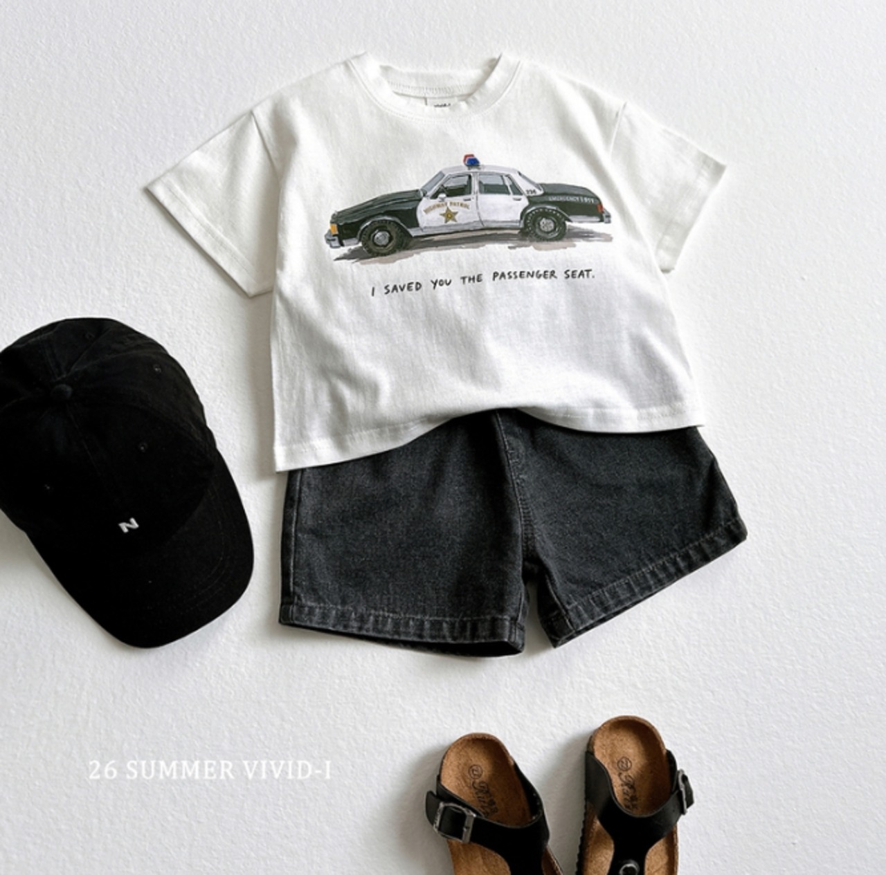 【取寄/韓国直送】VIVID-I 26/SM  ビンテージカーTシャツ｜夏服｜韓国子供服